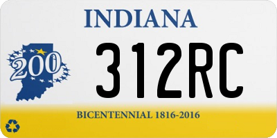 IN license plate 312RC