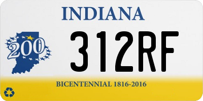 IN license plate 312RF