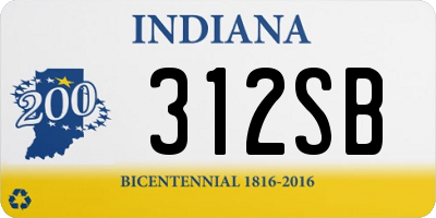 IN license plate 312SB