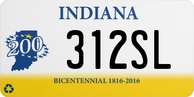 IN license plate 312SL