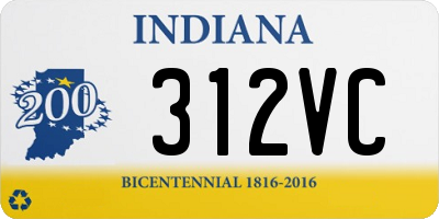 IN license plate 312VC