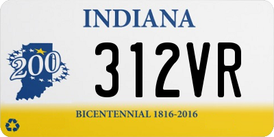 IN license plate 312VR