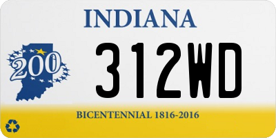 IN license plate 312WD