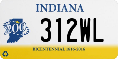 IN license plate 312WL