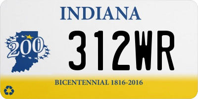 IN license plate 312WR