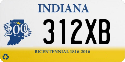 IN license plate 312XB