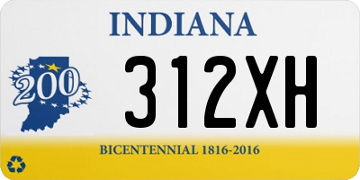 IN license plate 312XH