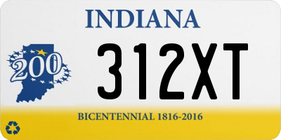 IN license plate 312XT