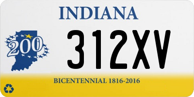 IN license plate 312XV