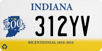 IN license plate 312YV