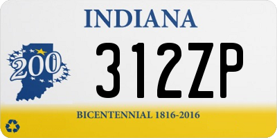 IN license plate 312ZP