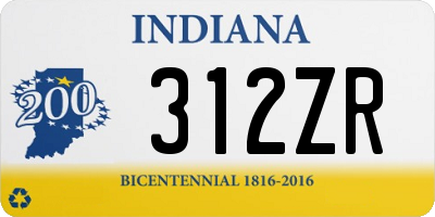 IN license plate 312ZR