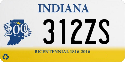 IN license plate 312ZS