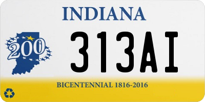 IN license plate 313AI