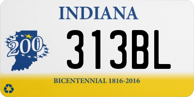 IN license plate 313BL