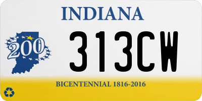 IN license plate 313CW