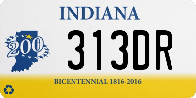 IN license plate 313DR