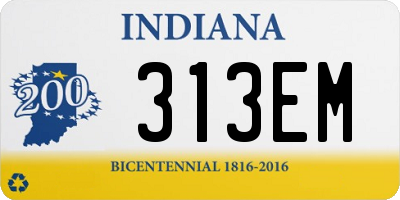 IN license plate 313EM