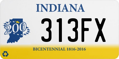 IN license plate 313FX