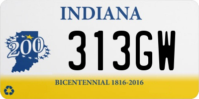 IN license plate 313GW