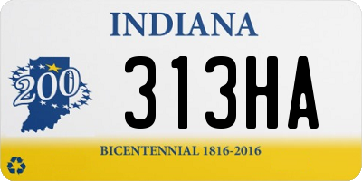 IN license plate 313HA