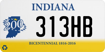 IN license plate 313HB