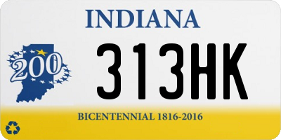 IN license plate 313HK