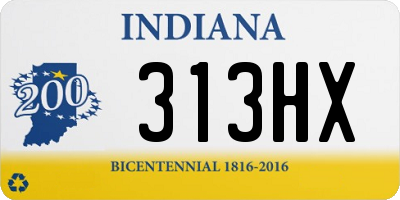 IN license plate 313HX