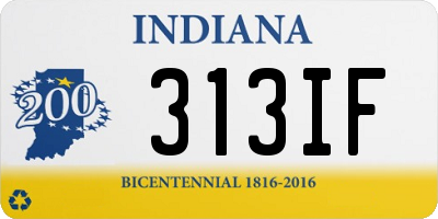 IN license plate 313IF