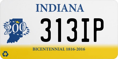 IN license plate 313IP