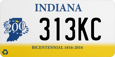 IN license plate 313KC