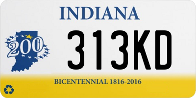 IN license plate 313KD