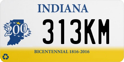 IN license plate 313KM