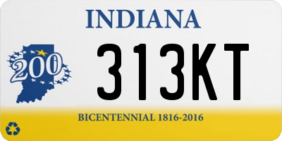 IN license plate 313KT