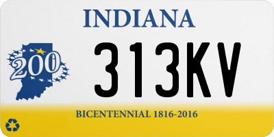 IN license plate 313KV