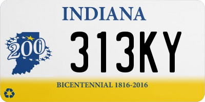 IN license plate 313KY