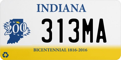 IN license plate 313MA