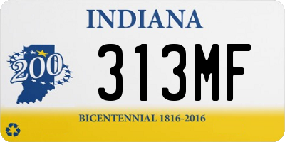 IN license plate 313MF