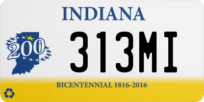 IN license plate 313MI