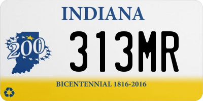 IN license plate 313MR
