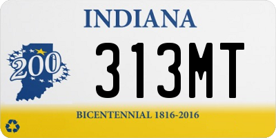 IN license plate 313MT