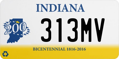 IN license plate 313MV