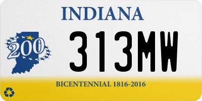 IN license plate 313MW