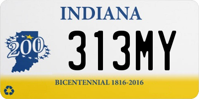 IN license plate 313MY