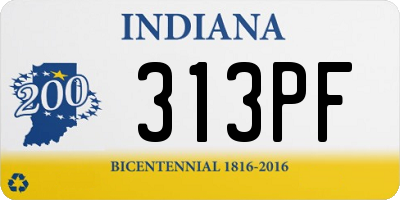 IN license plate 313PF