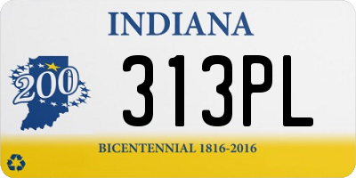 IN license plate 313PL