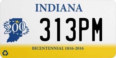 IN license plate 313PM