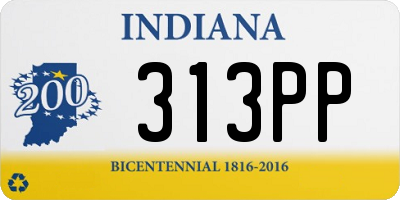 IN license plate 313PP