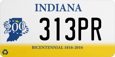 IN license plate 313PR