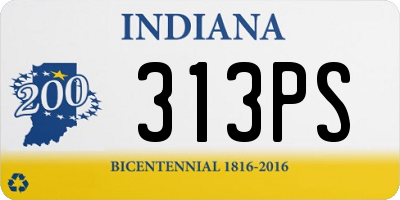IN license plate 313PS